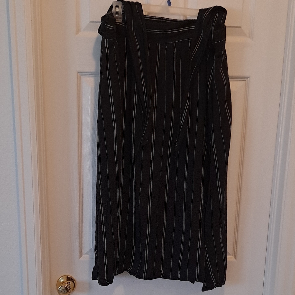 Black Striped Women's Skirt